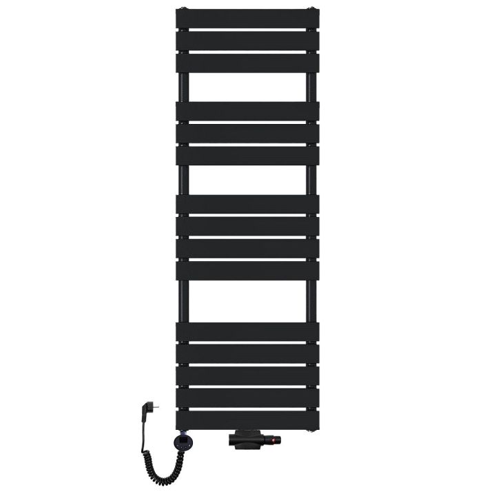 Grzejnik łazienkowy wodno-elektryczny Mila 1500x500 czarny 1