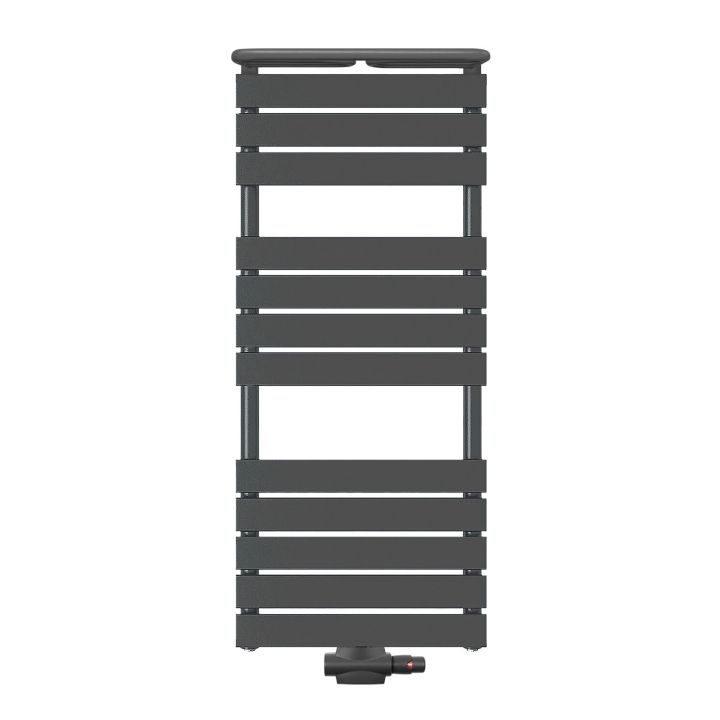 Grzejnik łazienkowy Mila 1200x500 antracyt z półką grzewczą 2