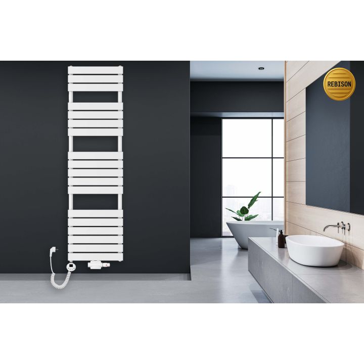 Grzejnik łazienkowy wodno-elektryczny Mila 1800x500 biały